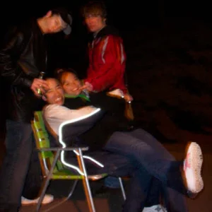 Stolen lawnchair, middle of the road. Good times.