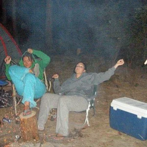 me, fran and monica,...rockin out while camping