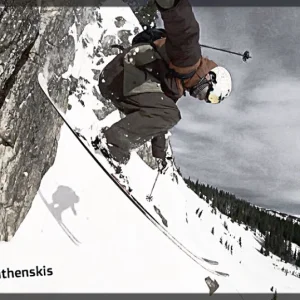 N Then Skis Sending A Nice Drop