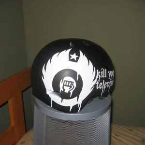 stencil on helmet
