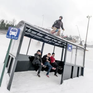 Waiting for the bus at Seven Springs