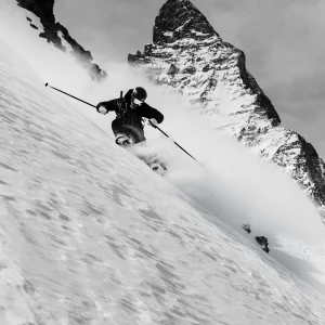 Laying it down in front of the Matterhorn.
