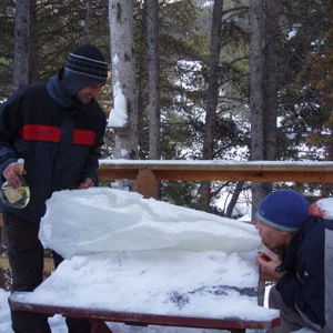 Ice luge we broke off the roof