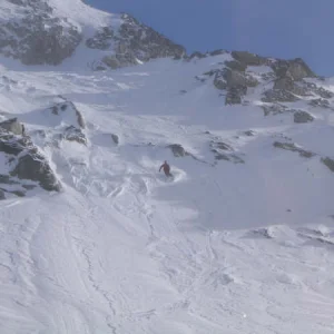 Fun chute, windpacked snow