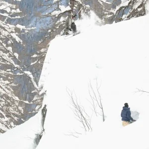 Halfway through a 3 off a cliff