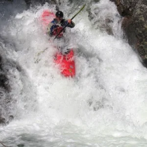 kayaking small waterfall