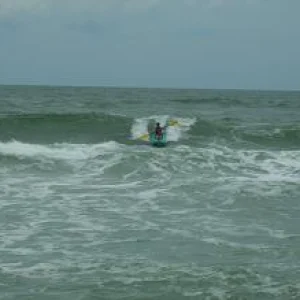 Riding some waves during high tide