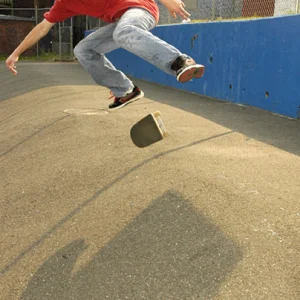 Backside flip on little bank