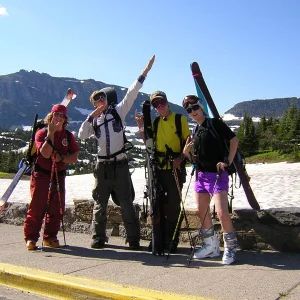 Gettin' ready fer a good day o' skiing (in July)