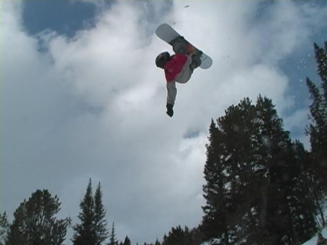 15 y/o goin big on snowboard
