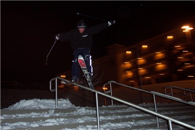 18 stair rail in front of Lawlor Events Center