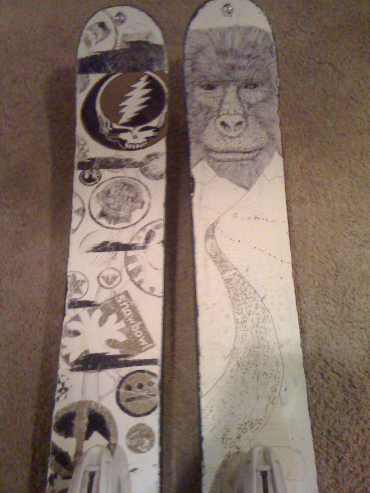 190cm K2 Hellbents with Marker Griffon bindings, custom