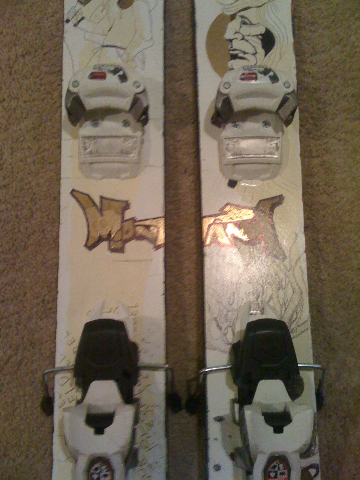 190cm K2 Hellbents with Marker Griffon bindings, custom