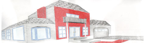 2 point perspective house