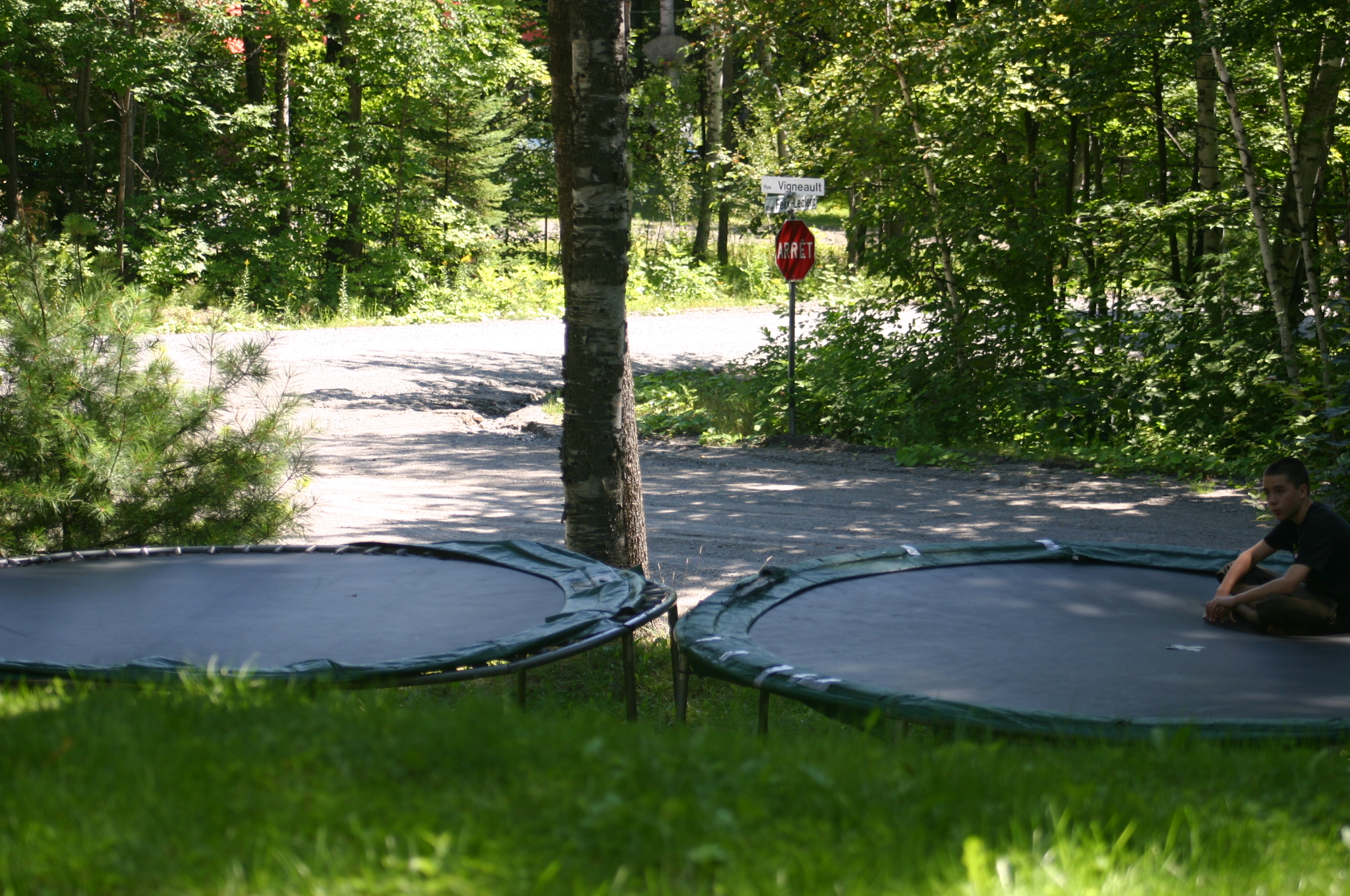 2 trampoline setup