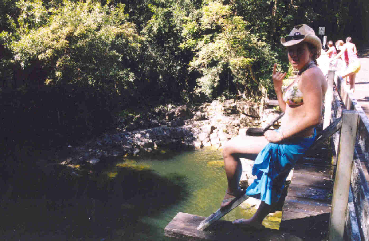 30 foot bridge drop...just some practice for skiing!