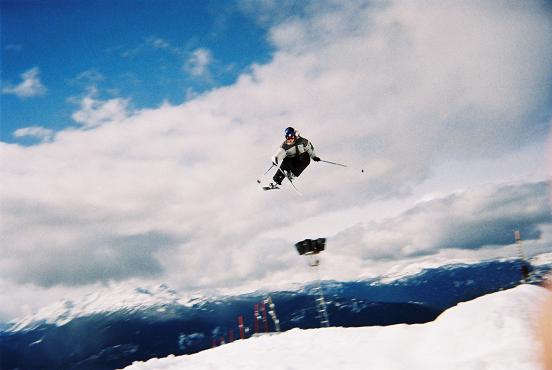 360 almost tip grab on the hut jump