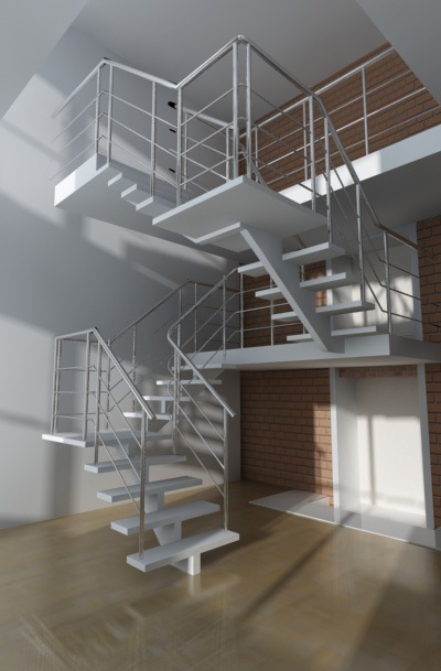 3d interior vizualisation. stairs