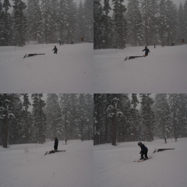 7 year old Taylor on the box rail