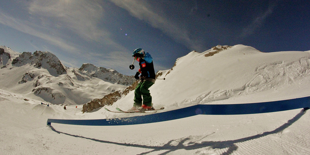 9 Year old Bradley Fry in Park at Tignes France
