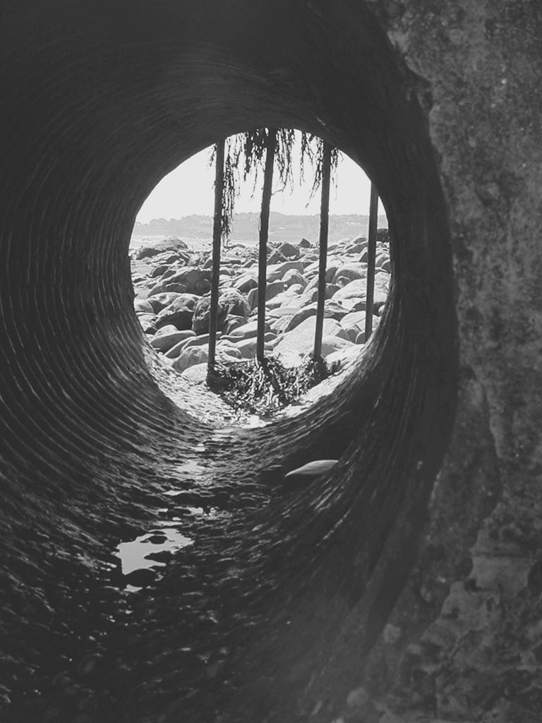 A cement thing on the beach