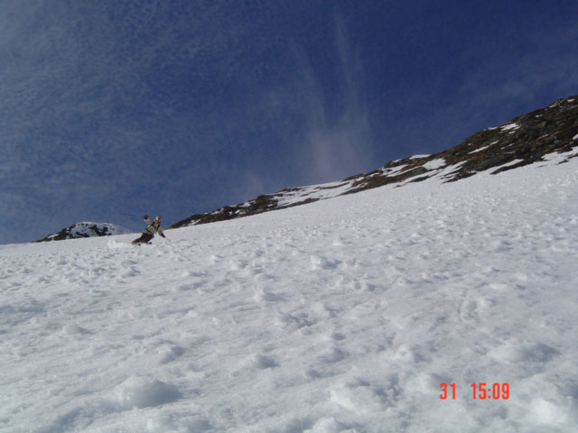 A really nice line with lots of slush.