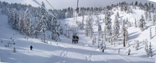 After 5 days of snow Mott Canyon finally opened. I was the 4th person thru gate 1 and the 3rd chair
