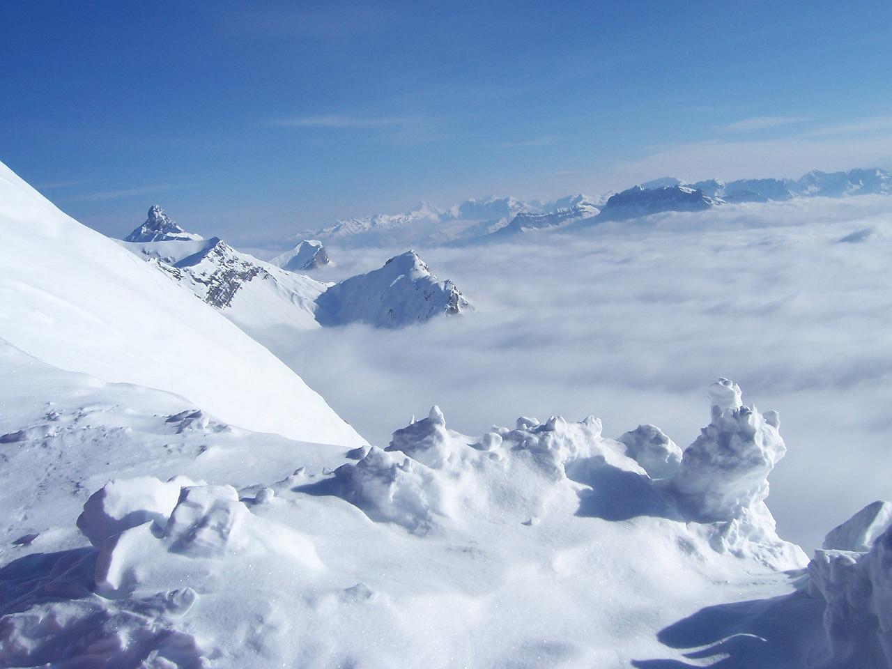 amazing view above the clouds