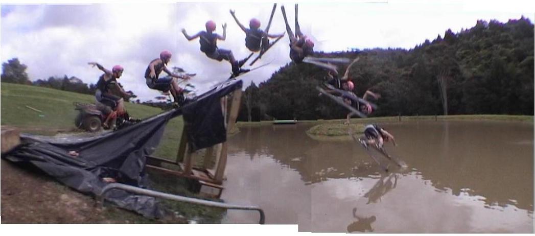 another exellent skiing on the water ramp