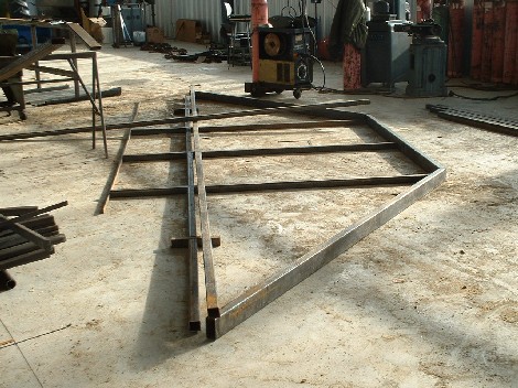 are new trapazoid in building garage