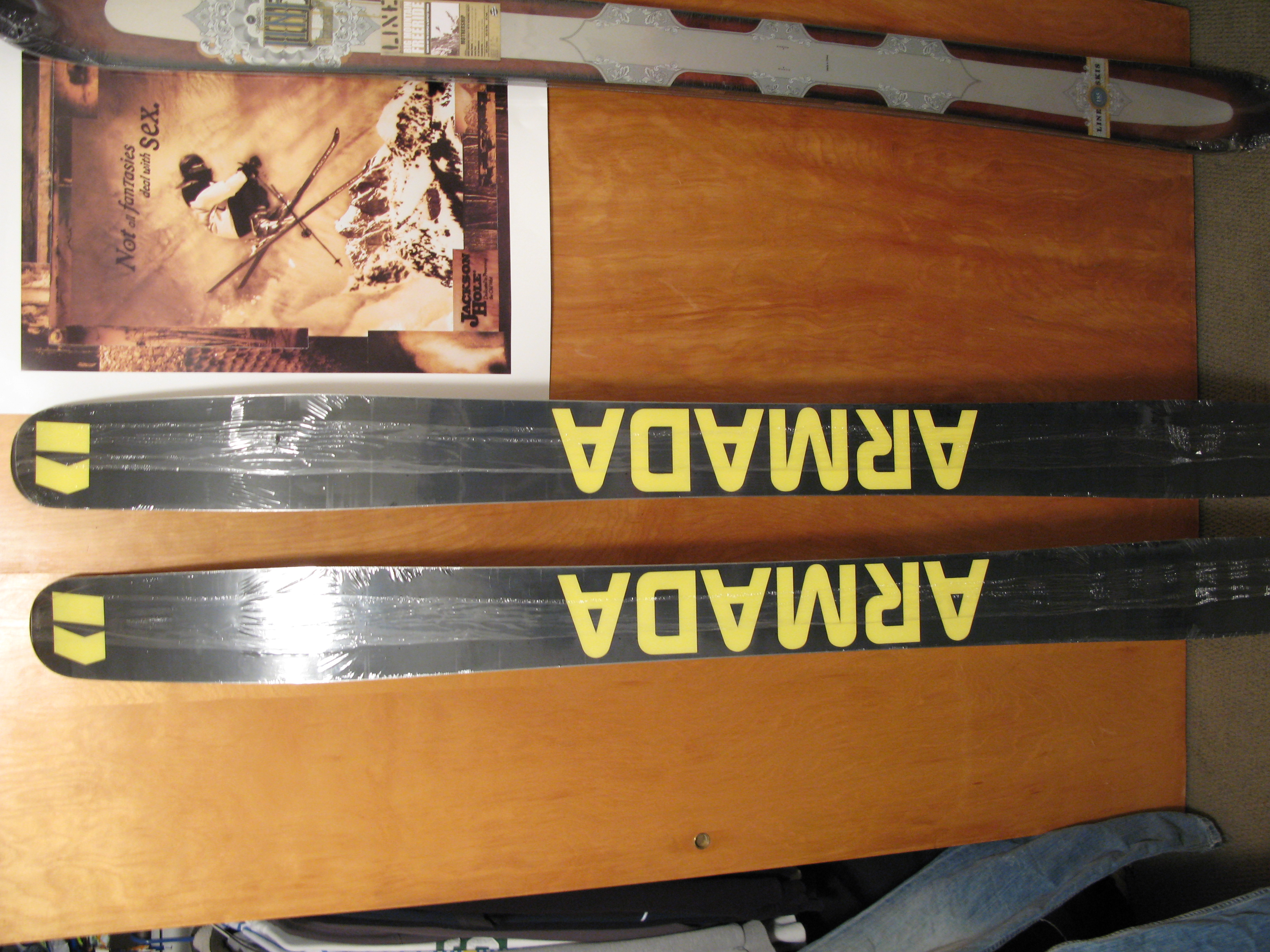 Armada JJ's 185, w/plastic still around each ski