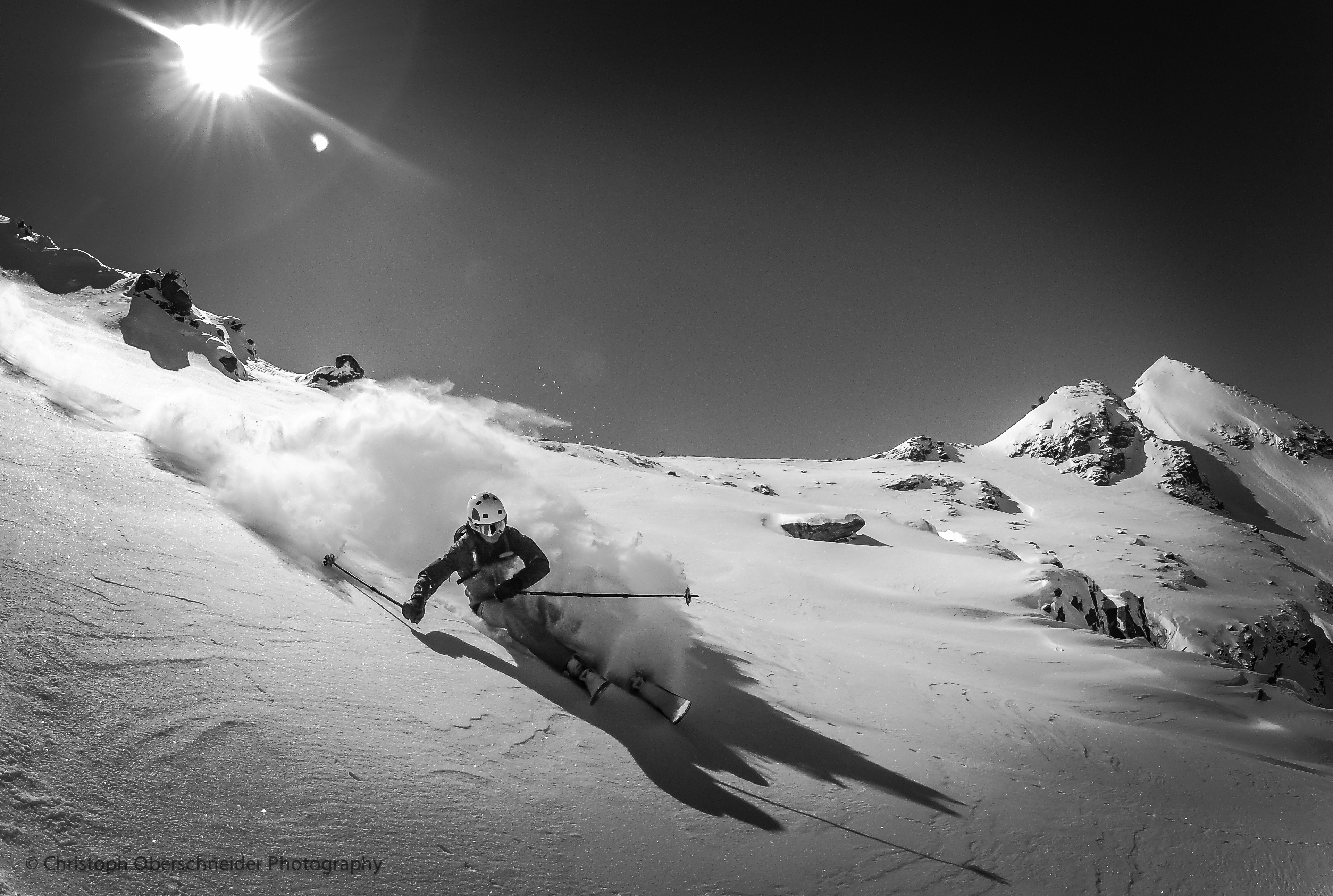 B&W Powder Skiing in April 2012
