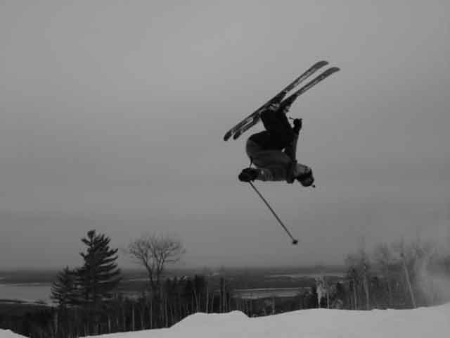 Back Flip in black and white