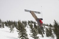 back full in the moguls