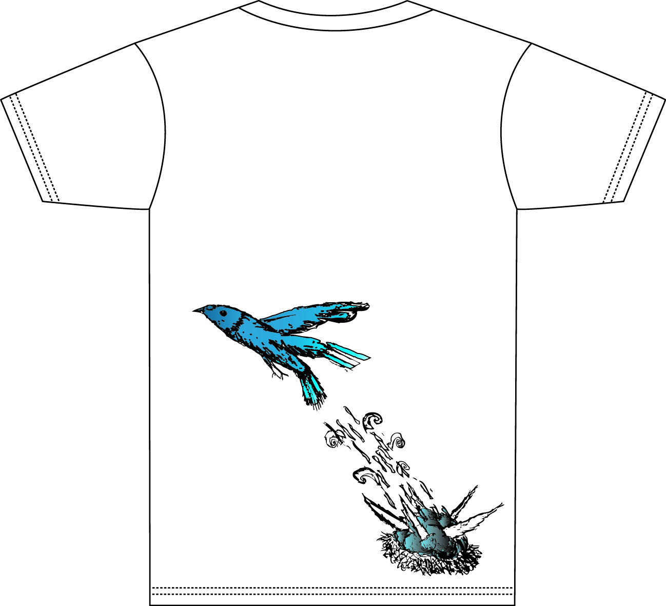 Back of tee- Blue Bird
