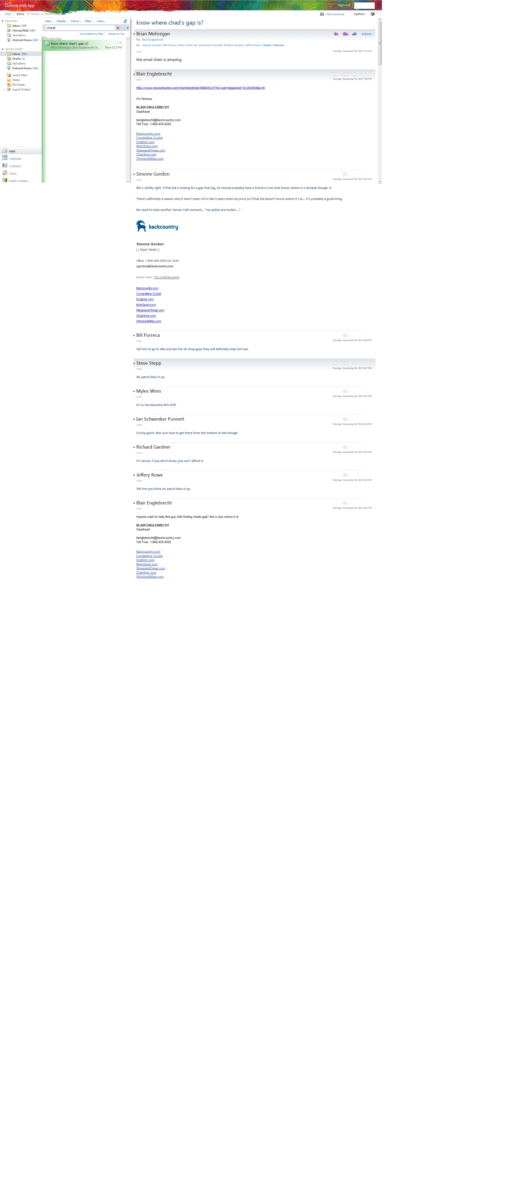 backcountry.com chad's gap email