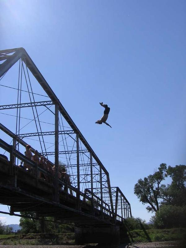 Backflip of the top of the bridge