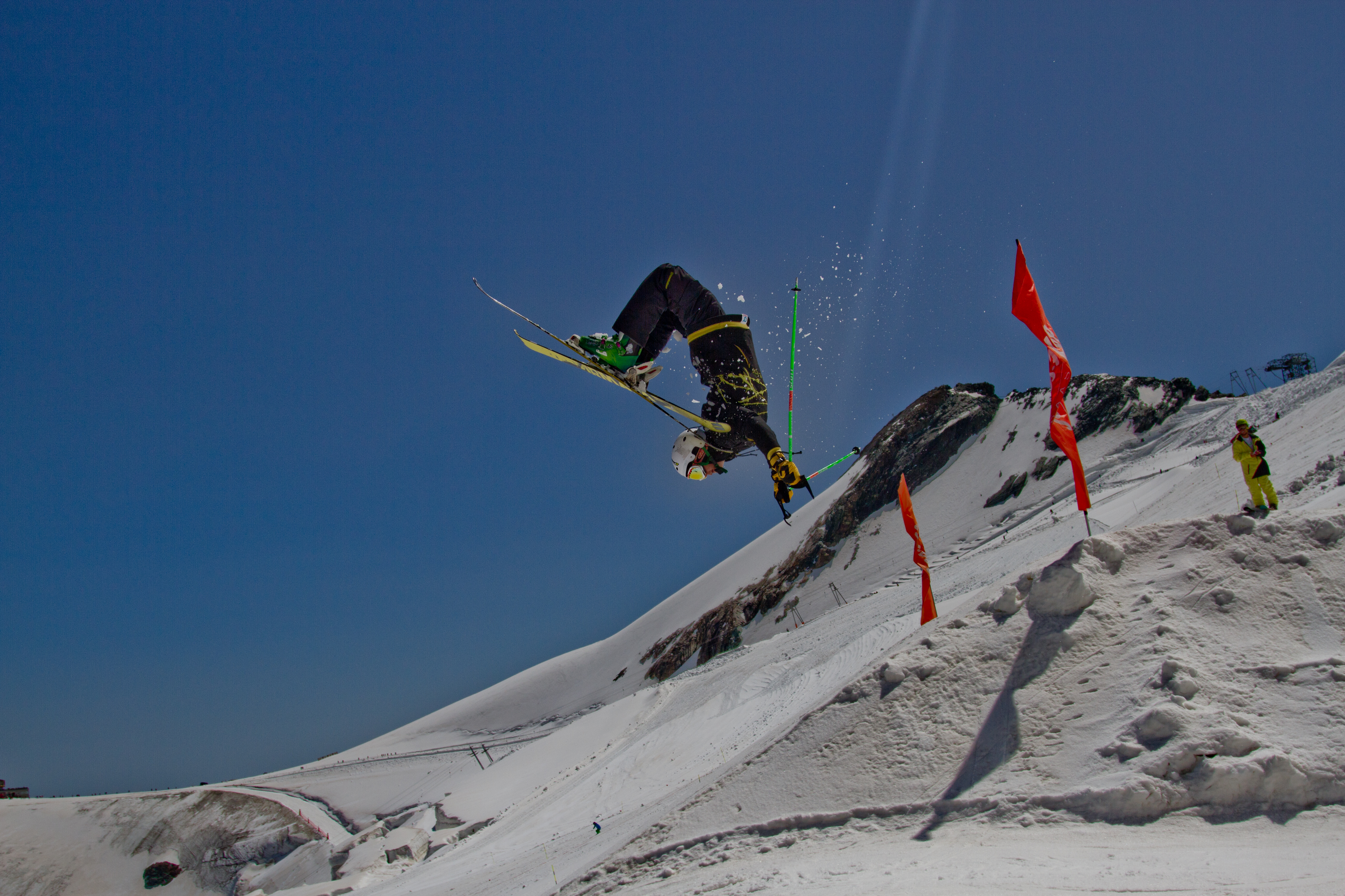 Backflipping into summer at Saas-Fee