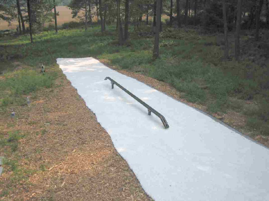 Backyard Park: Rail is set at lowest level setting.