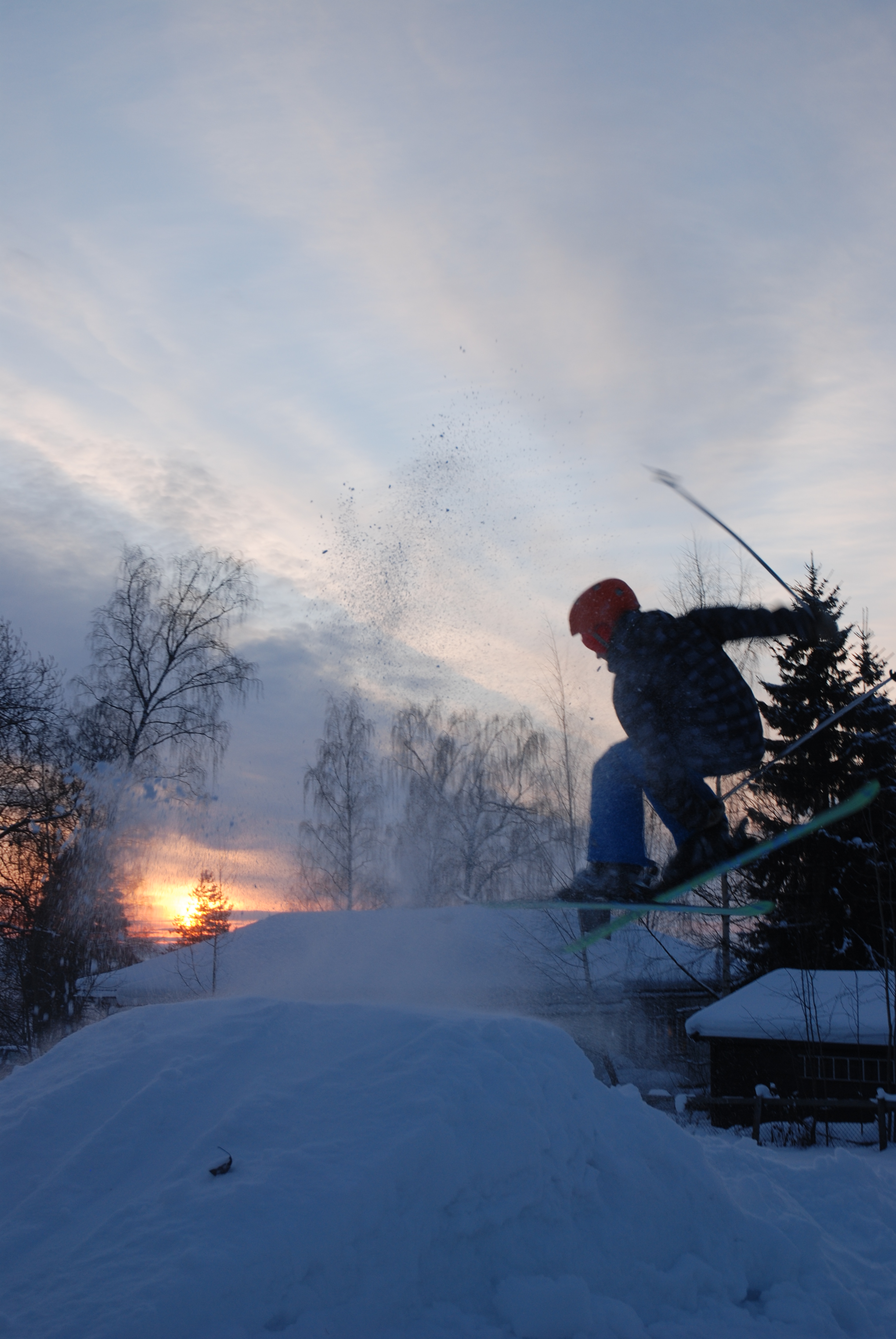 Backyard shot in sunset