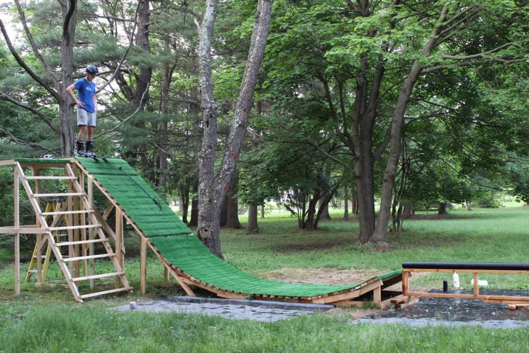 Backyard Summer ski setup 