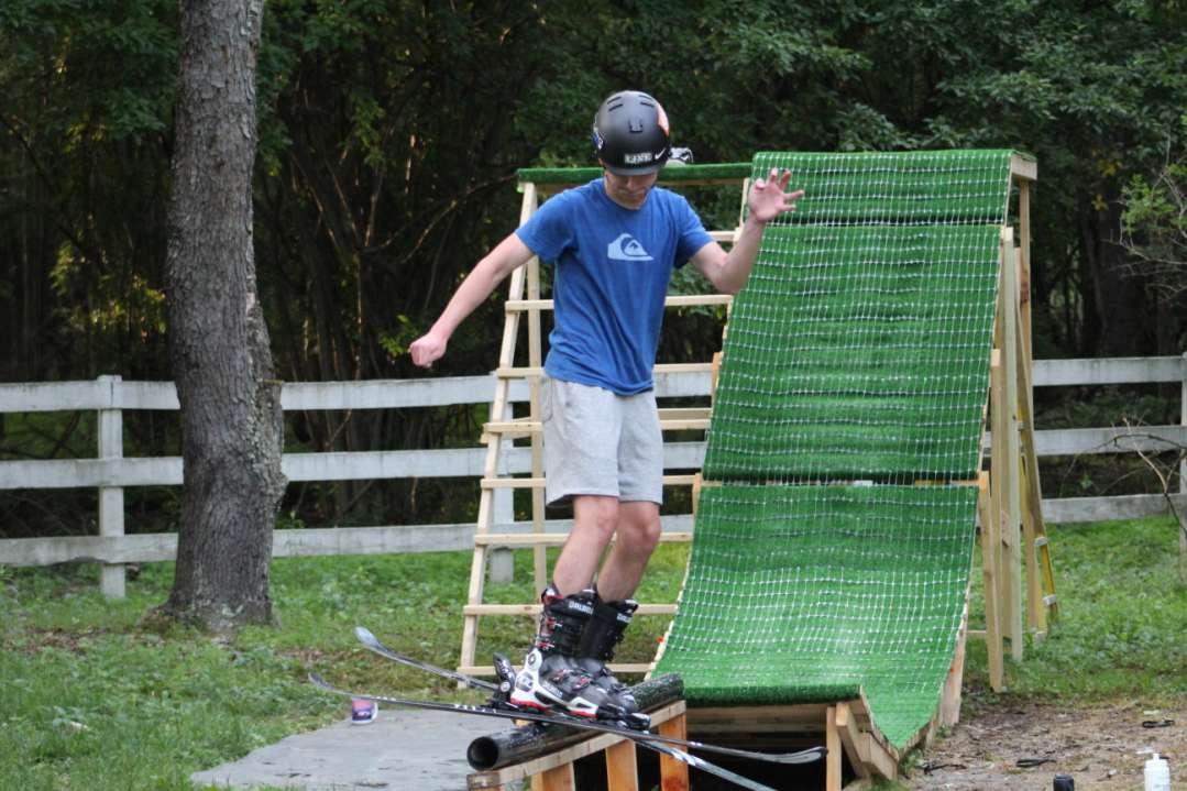 Backyard summer skiing 