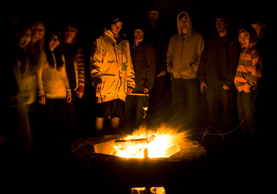 Barnes and Campers at the Fire