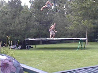 Big ass backflip on tramp