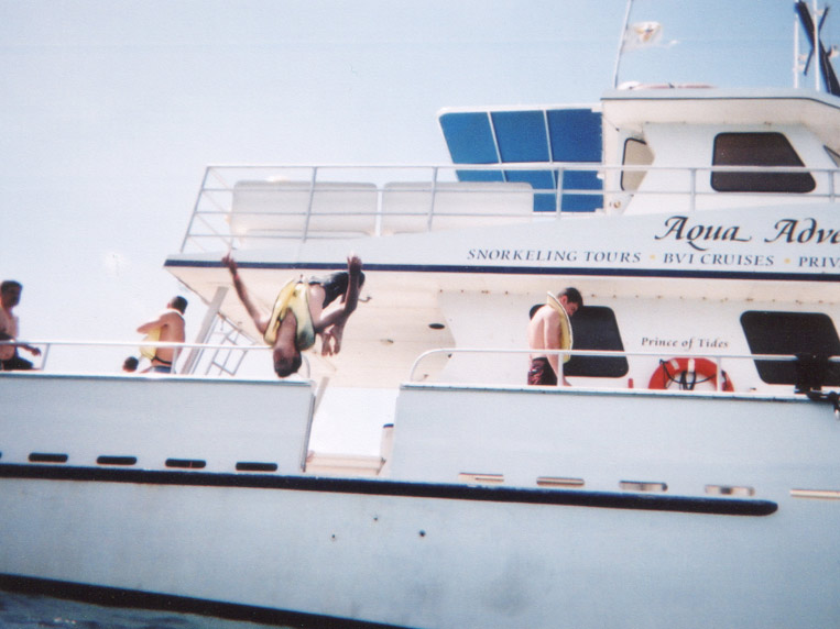 Big Backflip off boat in the Caribbean