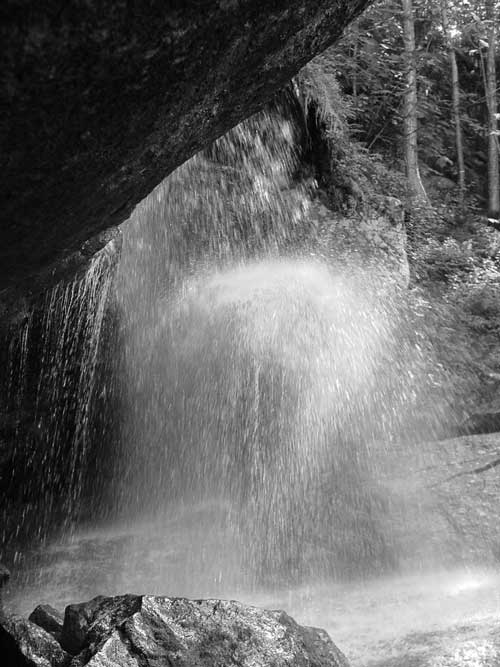Big splash from behind falls