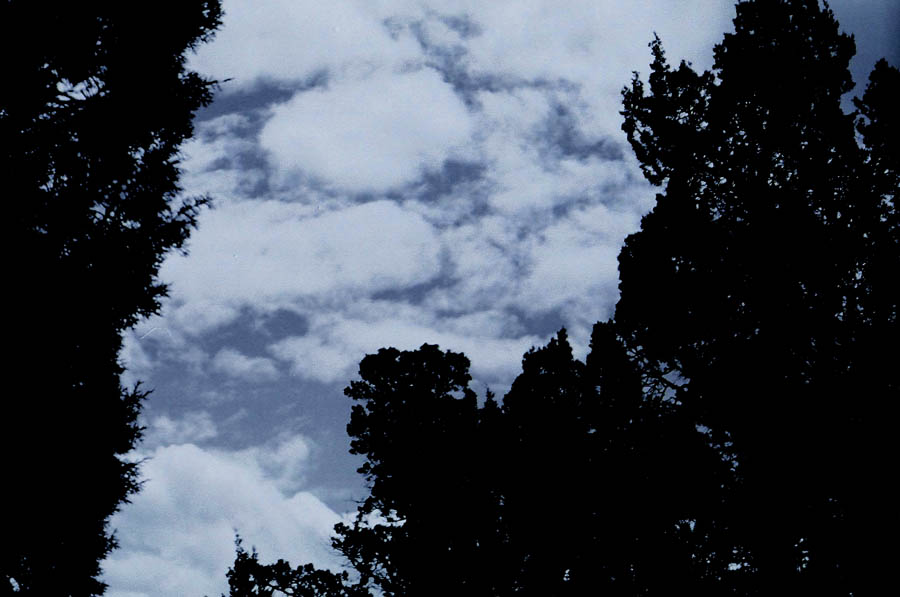 Black and white Clouds a tint of blue