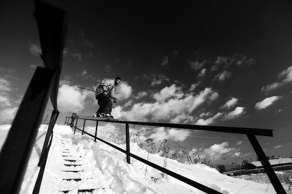 black&white handrail