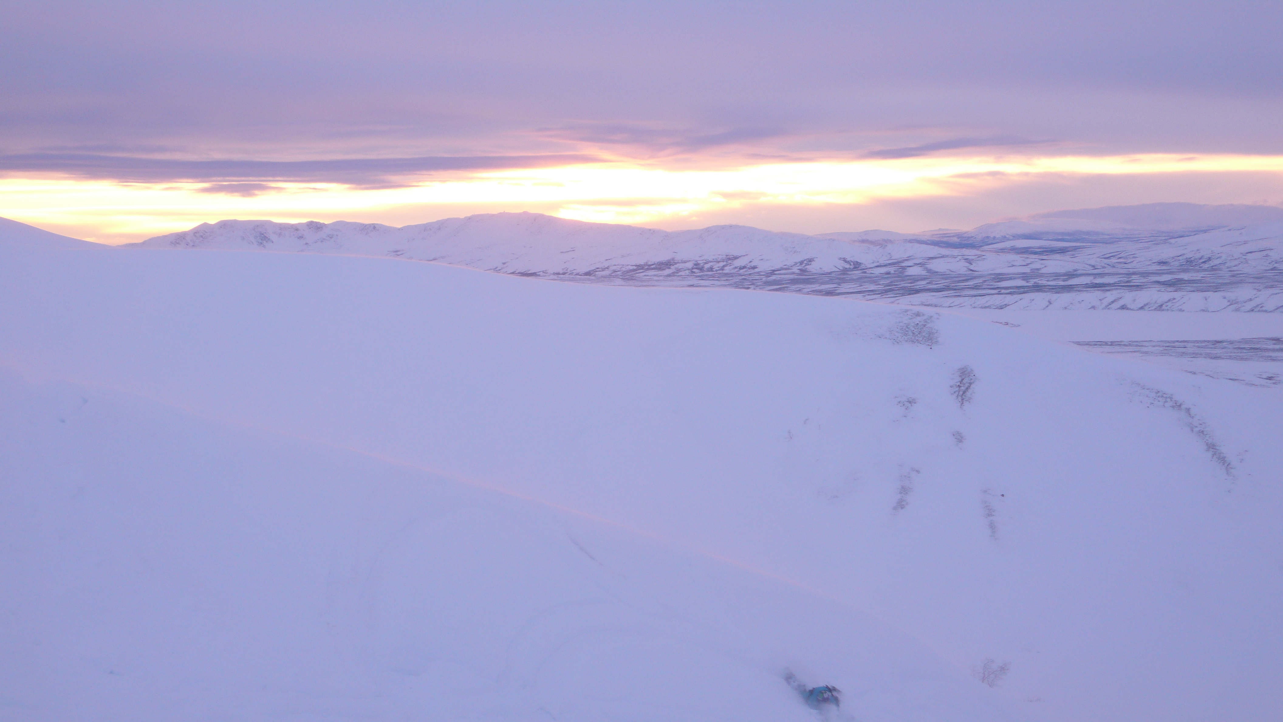 Bobby falling through waist deep  snow