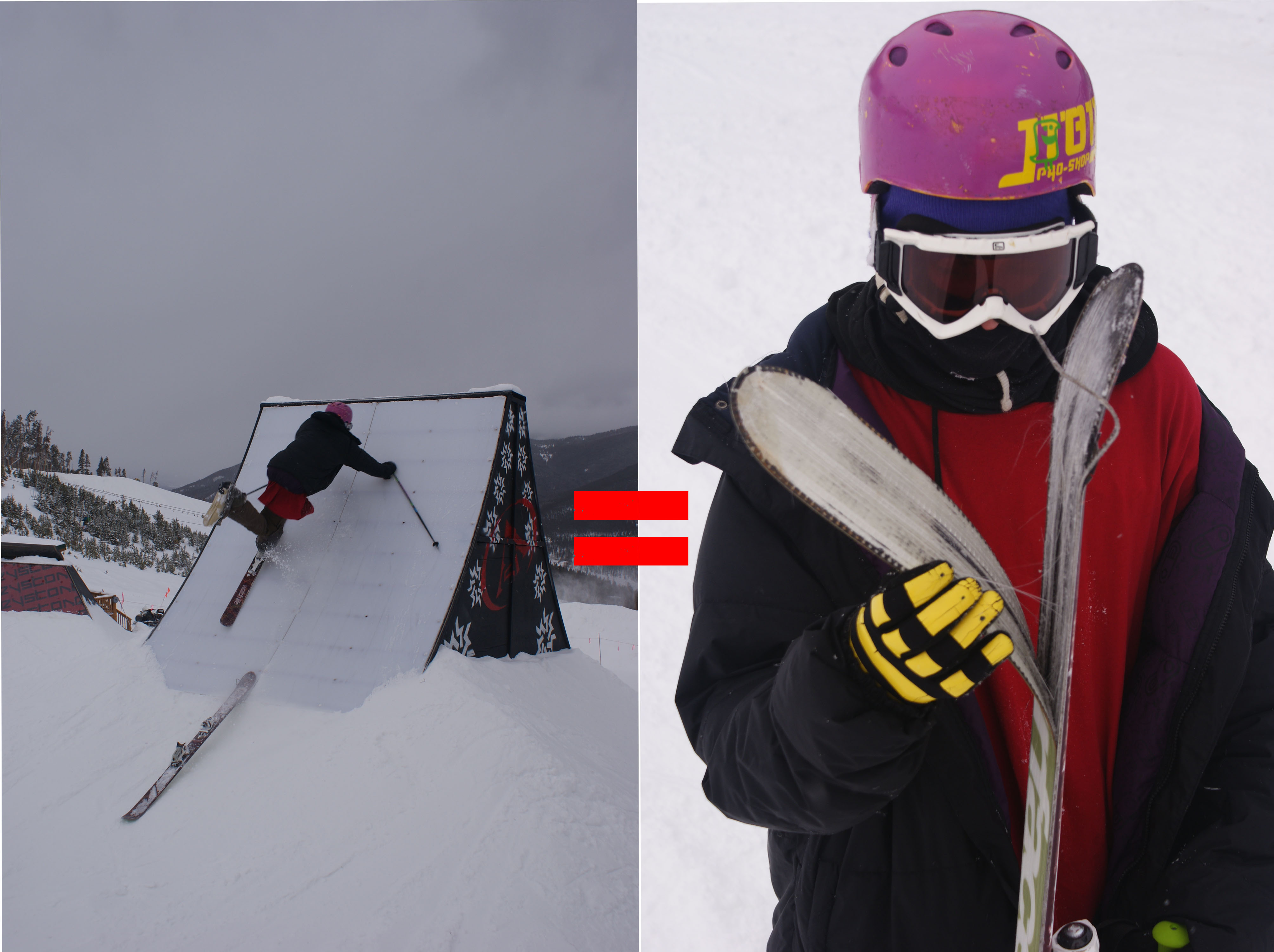 Breaking a ski